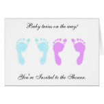 Baby Footprints Boy/Girl Twins Card
