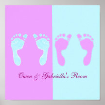 Baby Footprints (Boy/Girl Twins)