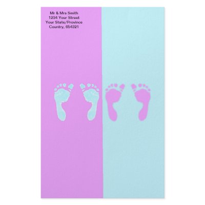 Baby Footprints (Boy/Girl Twins) Custom Stationery by GraphiXPhun