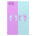 Baby Footprints (Boy/Girl Twins) stationery