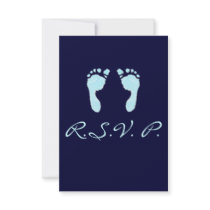 Baby Footprints (Boy) Personalized Invitation