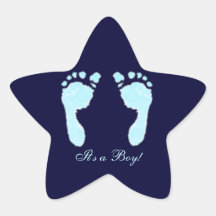 Baby Footprints (Boy) Star Stickers