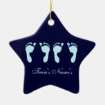 Baby Footprints (Boy Twins) (Doorhanger) Christmas Ornaments