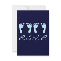 Baby Footprints (Boy Twins) Personalized Invite