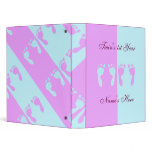 Baby Footprints (Girl/Boy Twins) 3 Ring Binders