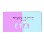 Baby Footprints (Girl/Boy Twins) Shipping Label