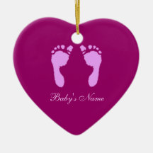Baby Footprints (Girl) (Doorhanger) Christmas Ornament