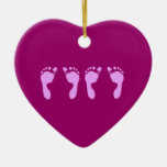 Baby Footprints (Girl Twins) Ornament