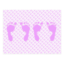 Baby Footprints (Girl Twins) Post Card