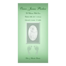 Baby Footprints (Green) Custom Photo Card