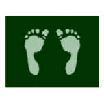 Baby Footprints (Green) Postcards