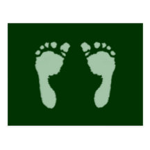 Baby Footprints (Green) Postcards