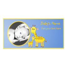 Baby Giraffe Announcement Customized Photo Card