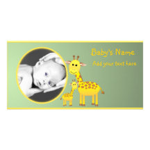 Baby Giraffe Announcement Photo Card