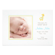 Baby Giraffe Birth Announcement