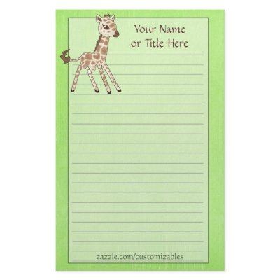 Baby Giraffe Stationery by Customizables