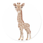 Baby Giraffe Round Stickers
