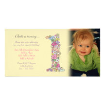 Baby Girl 1st Birthday Party Invite Photo Card