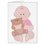 Baby Girl and Teddy Card