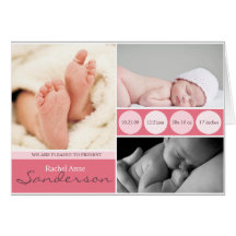 Baby Girl Announcement Cards