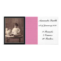 Baby Girl Announcement Photo Card
