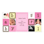 Baby Girl Announcement Photo Greeting Card