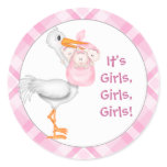 Baby Girl Announcement Stickers