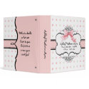 Baby Girl Baby Book Binder - French Bow  Dot Swirl