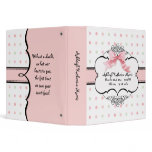 Baby Girl Baby Book Binder - French Bow  Dot Swirl