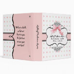 Baby Girl Baby Book Binder - French Bow  Dot Swirl