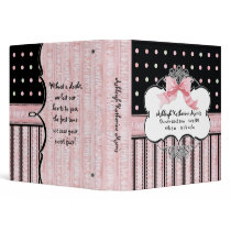 Baby Girl Baby Book Binder - French Bow  Dot vs3