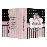 Baby Girl Baby Book Binder - French Bow  Dot vs3