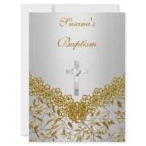 Baby Girl Baby Boy Baptism Invitation