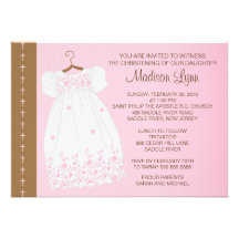 Baby Girl Baptism / Christening Inviation Personalized Announcement