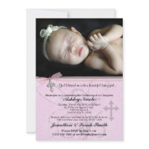 Baby Girl Baptism or Christening Invitation