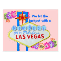 Baby Girl Birth Announcement Las Vegas Postcards