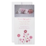 Baby Girl Birth Announcement Photo Card Template
