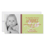 Baby Girl Birth Announcement Photocard Customized Photo Card
