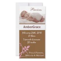 Baby Girl Birth Announcement Personalized Photo Card