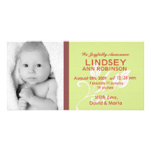 Baby Girl Birth Announcement Photocard Customized Photo Card