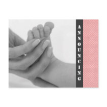Baby Girl Birth Announcement Postcards