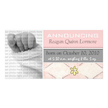 Baby Girl Birth Announcements Photo Card