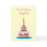 Baby Girl, Cake First Birthday Card