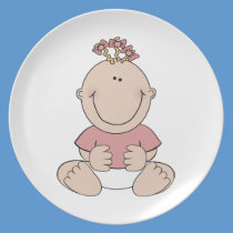 Baby girl cartoon plates