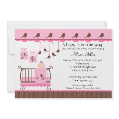 Baby Girl Crib Baby Shower Invitation by celebrateitinvites