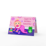 Baby Girl First Birthday Greeting Card - Custom
