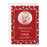 Baby Girl First Birthday Red Polka Dots Photo