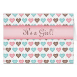 Baby Girl Hearts Card