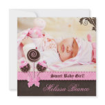 Baby Girl Invitation Announcement Cake Pops Pink