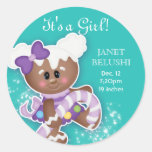 Baby Girl Newborn Stickers Christmas Gingerbread